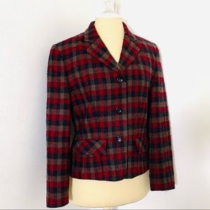 Flash Sale! Pendleton Virgin Wool Plaid Blazer Sz 4 GUC